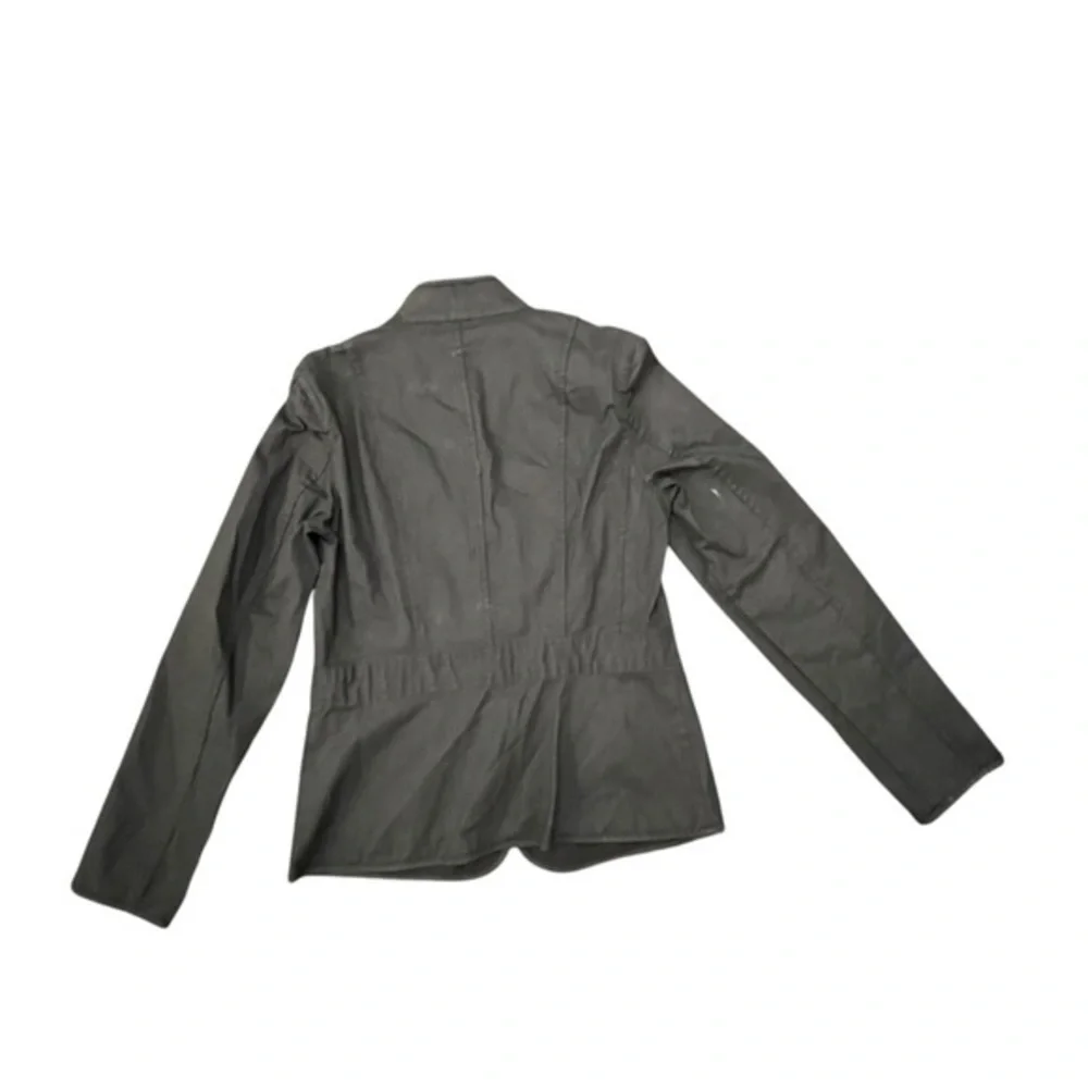 Talbots Military Jacket Women’s Size 6 Stretch Black Twill Long Sleeve Button Up